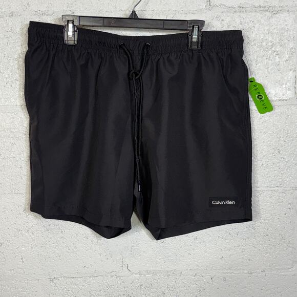 Calvin Klein Men's Modern Euro 5" Volley Swim Trunks, black XL